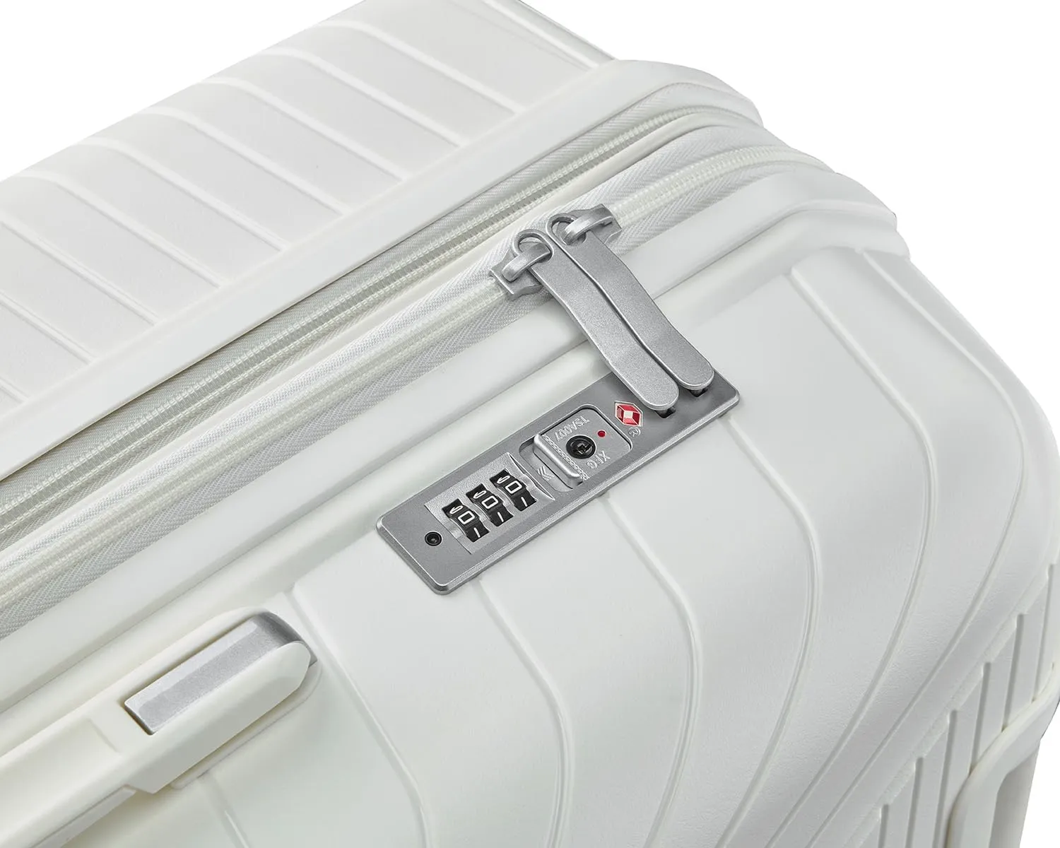 4 Piece Expandable Lightweight Suitcase Set with 4 Double 360 Mute Spinner Wheels, PP Material, TSA Lock, Travel Luggage for Family, Business, and Personal Use (14"/20"/24"/28") (White)