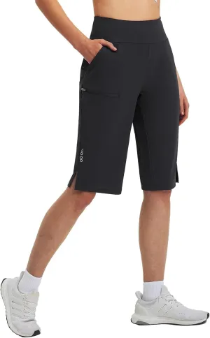 baleaf Women's Bermuda Long Shorts Knee Length Quick Dry Zipper Pockets Lightweight Hiking Cycling UPF 50 