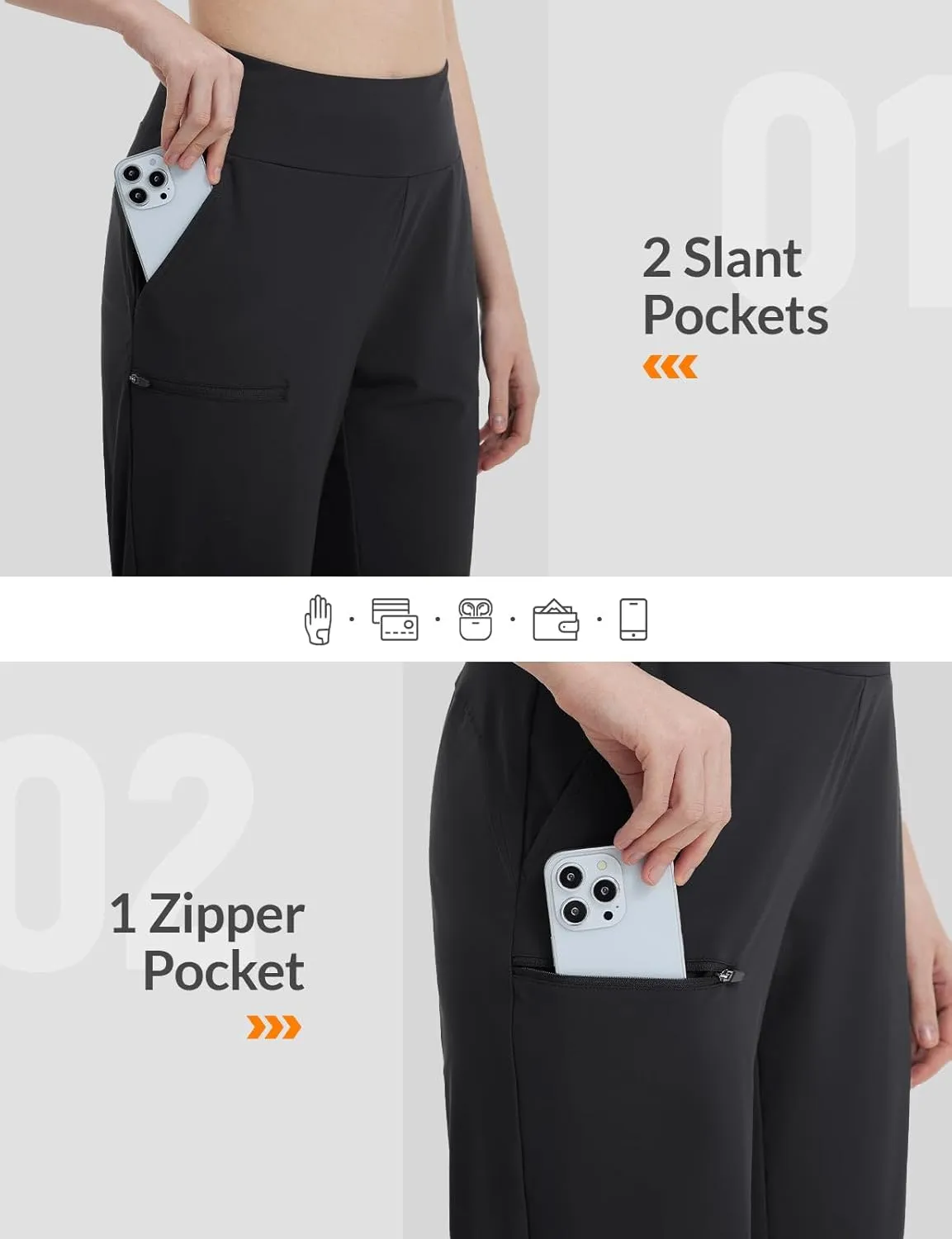 baleaf Women's Bermuda Long Shorts Knee Length Quick Dry Zipper Pockets Lightweight Hiking Cycling UPF 50 