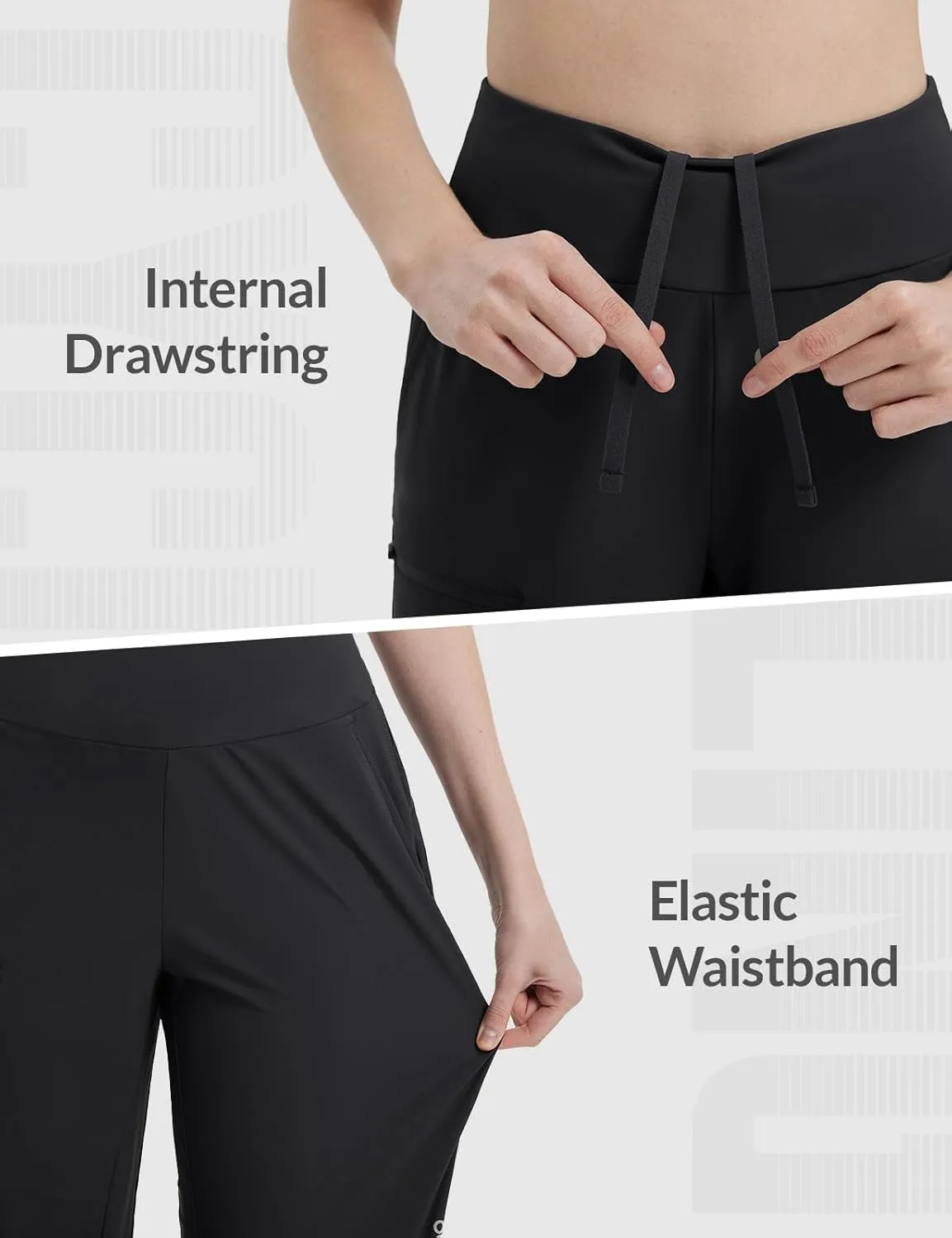baleaf Women's Bermuda Long Shorts Knee Length Quick Dry Zipper Pockets Lightweight Hiking Cycling UPF 50 