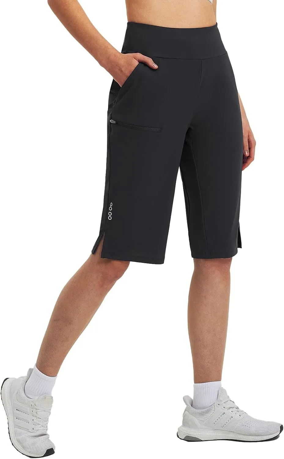 baleaf Women's Bermuda Long Shorts Knee Length Quick Dry Zipper Pockets Lightweight Hiking Cycling UPF 50 