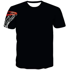 Basketball T-shirt Men Night View T-shirts Graphic Galaxy T-shirts 3d City Tshirts Casual