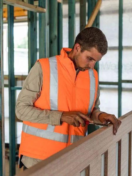 Bisley Hi Vis Taped Puffer Vest with X Back (BISBV0379XT)