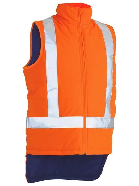 Bisley Hi Vis Taped Puffer Vest with X Back (BISBV0379XT)