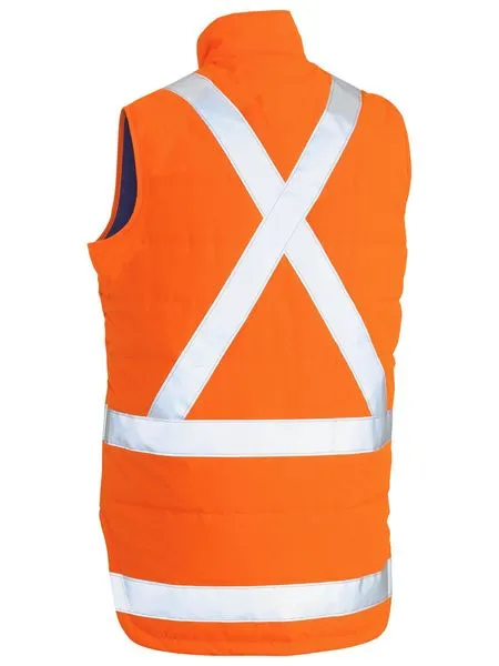 Bisley Hi Vis Taped Puffer Vest with X Back (BISBV0379XT)