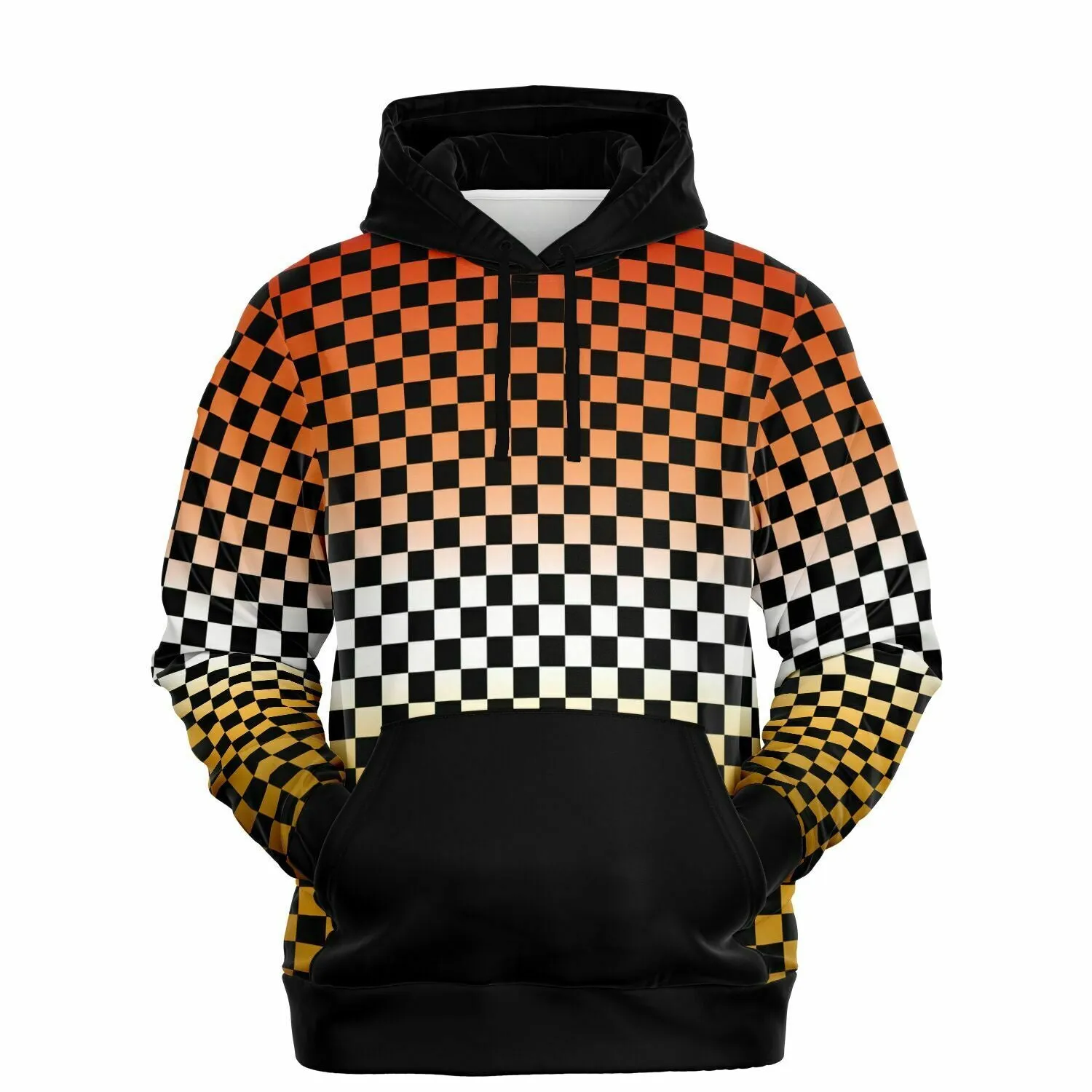 Butch Lesbian Pride Black Contrast Checkered Pullover Hoodie