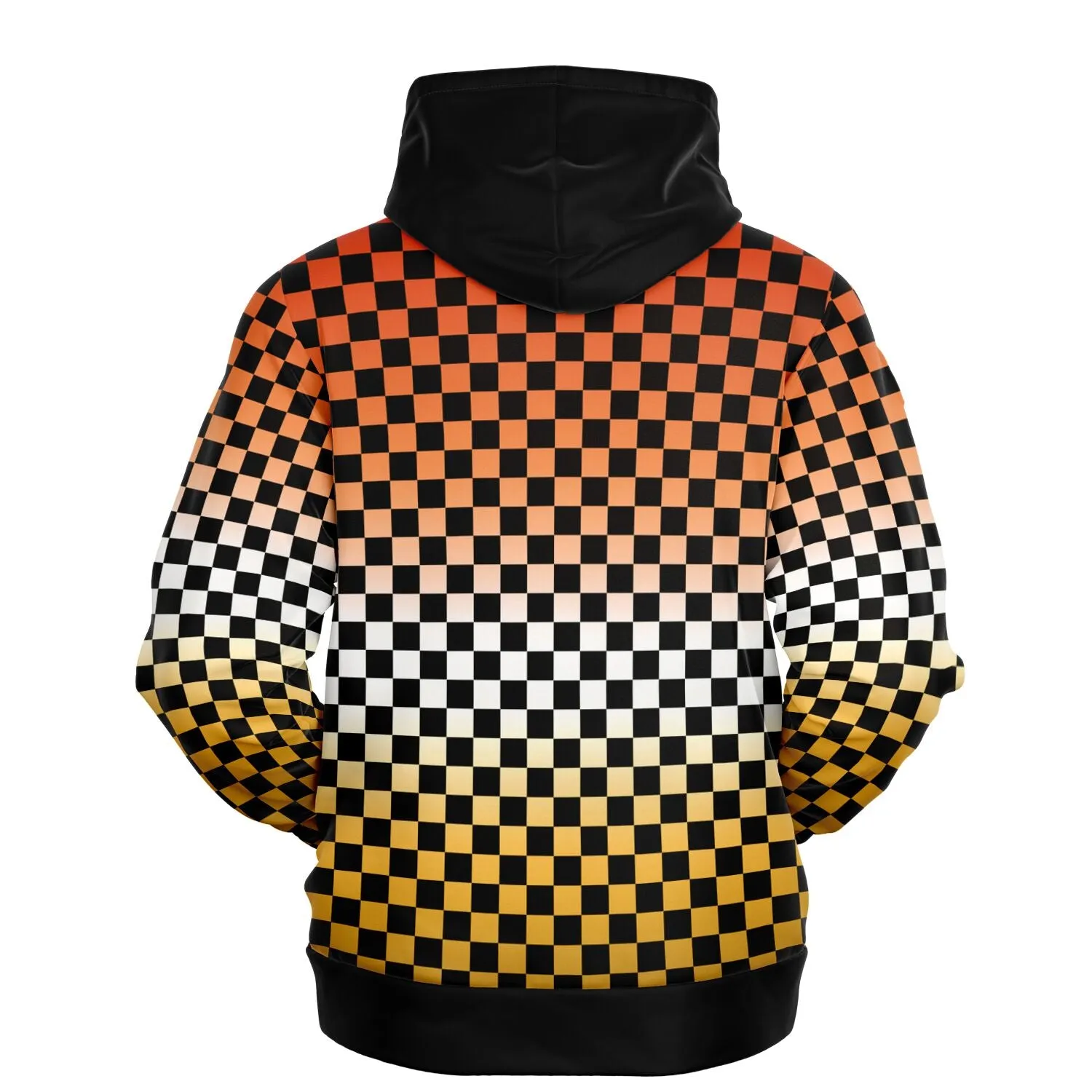 Butch Lesbian Pride Black Contrast Checkered Pullover Hoodie