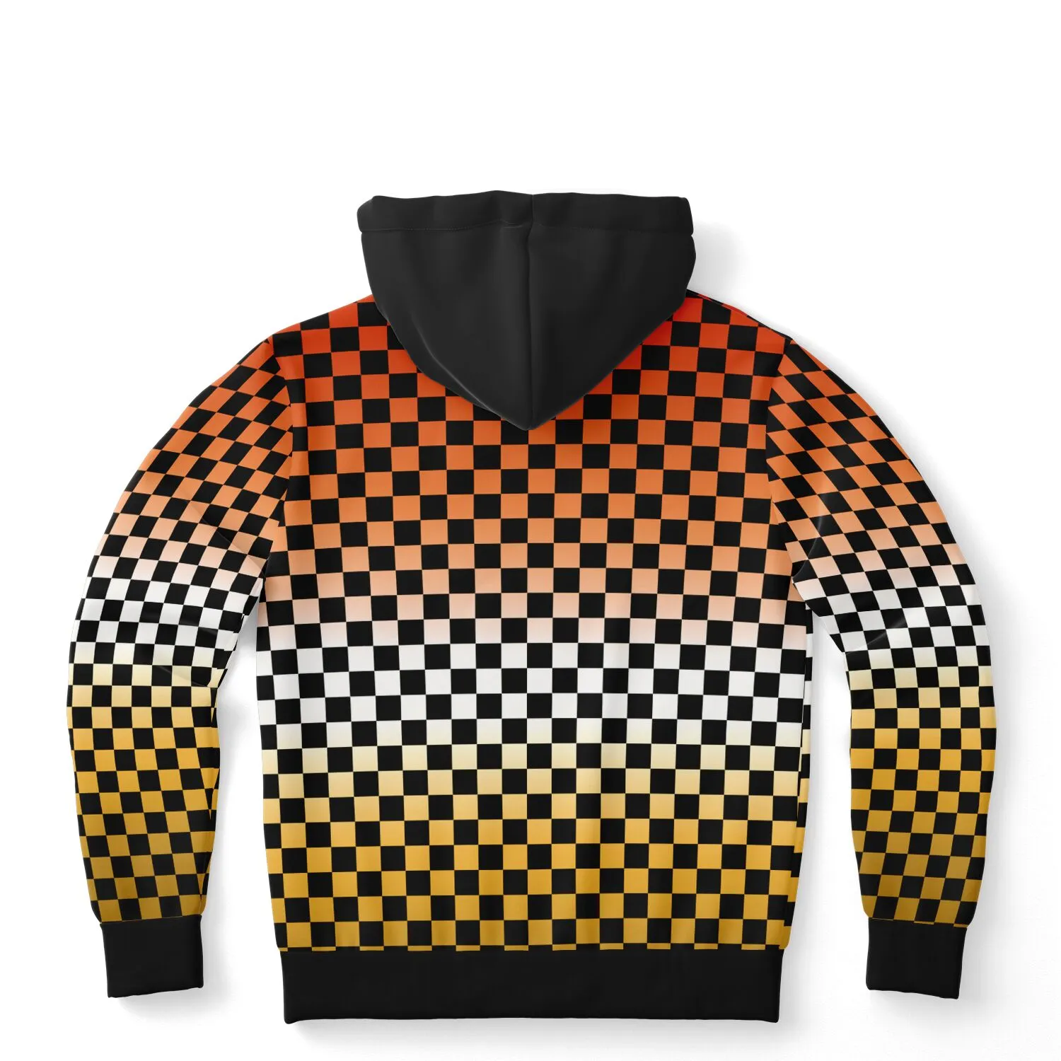 Butch Lesbian Pride Black Contrast Checkered Pullover Hoodie