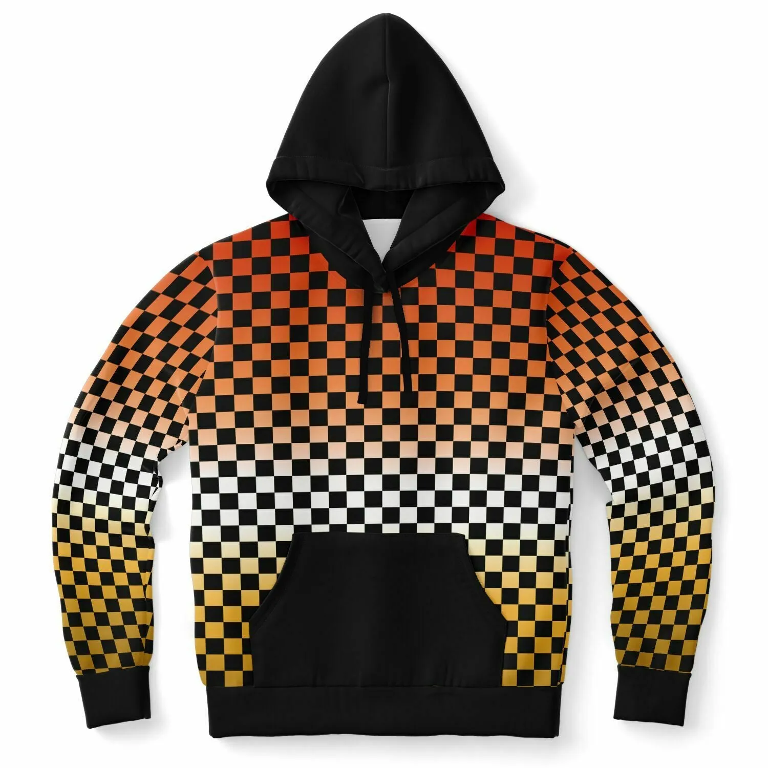 Butch Lesbian Pride Black Contrast Checkered Pullover Hoodie