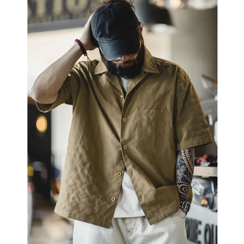Casual Pleated Short-sleeved Shirt