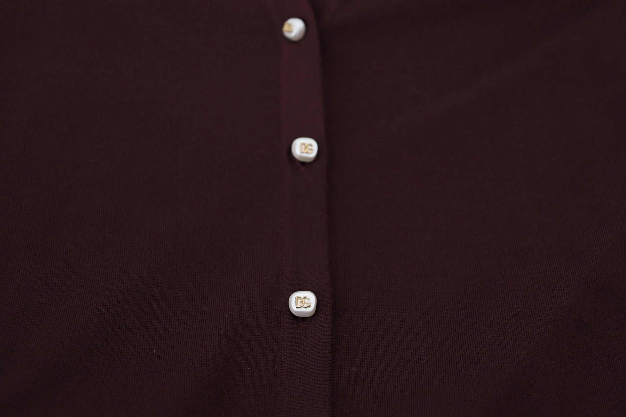 Chic Maroon V-Neck Wool Cardigan