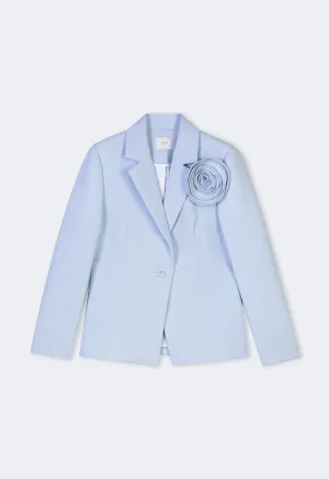 Choice Solid Single Breasted Blazer Blue