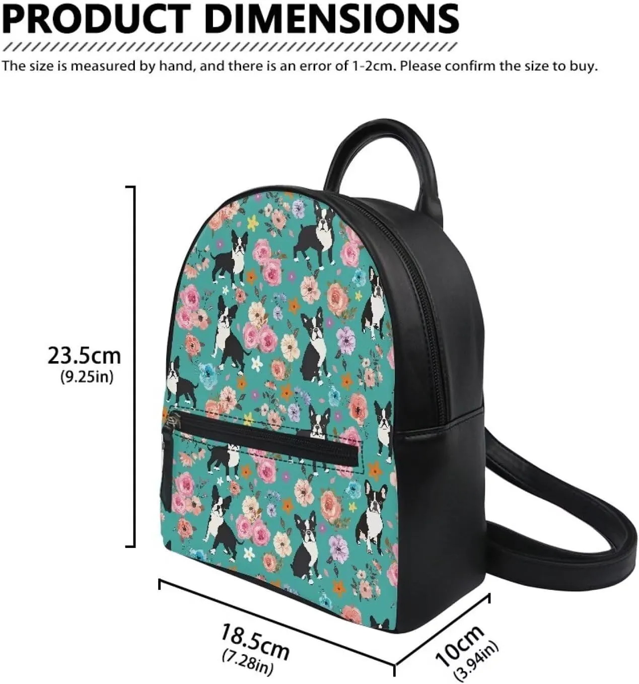 Cozeyat Floral Corgi Dog Mini Backpack for Women Girls Cute Small Backpack Purse Leather Bookbag Satchel Bag Ladies Fahsion Shoulder Handbag Casual Travel Daypack