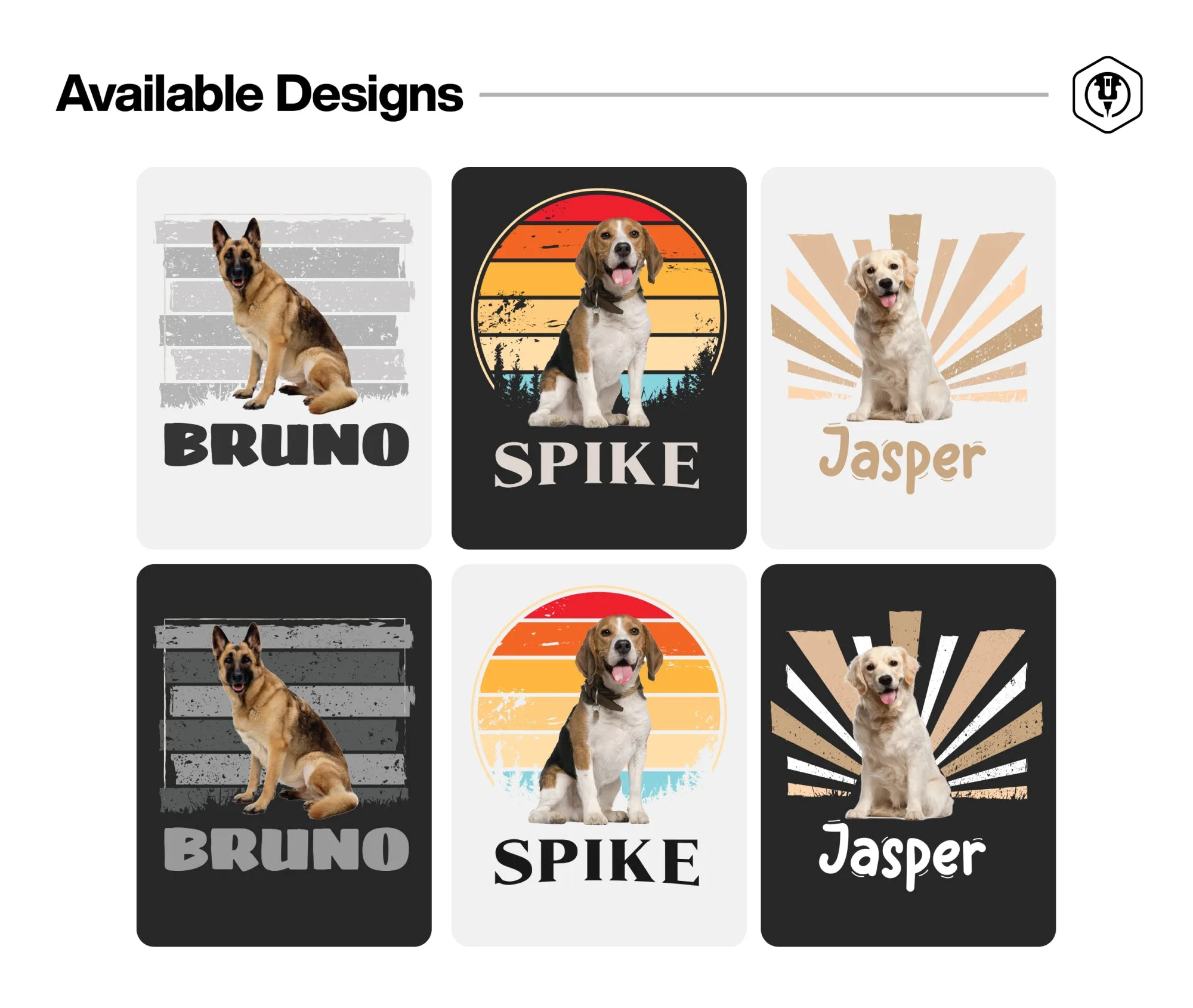 Custom T-Shirt Full Color Dog Design - Gildan 5000