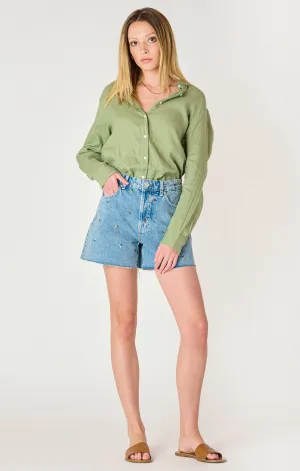 DEX Embroidered Denim Shorts