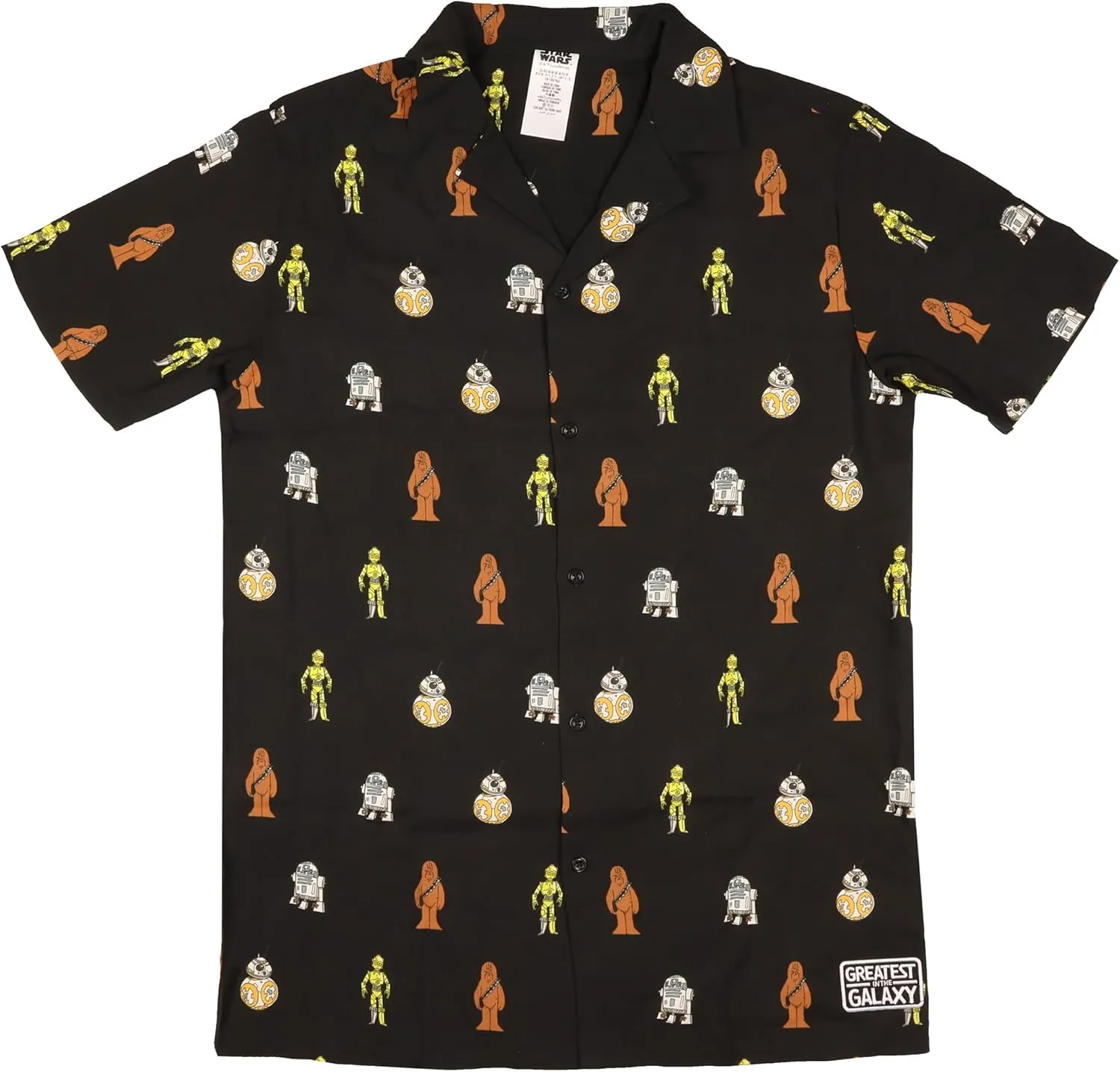 Disney Star Wars Men's Greatest in The Galaxy Adult Button Up Camp Shirt