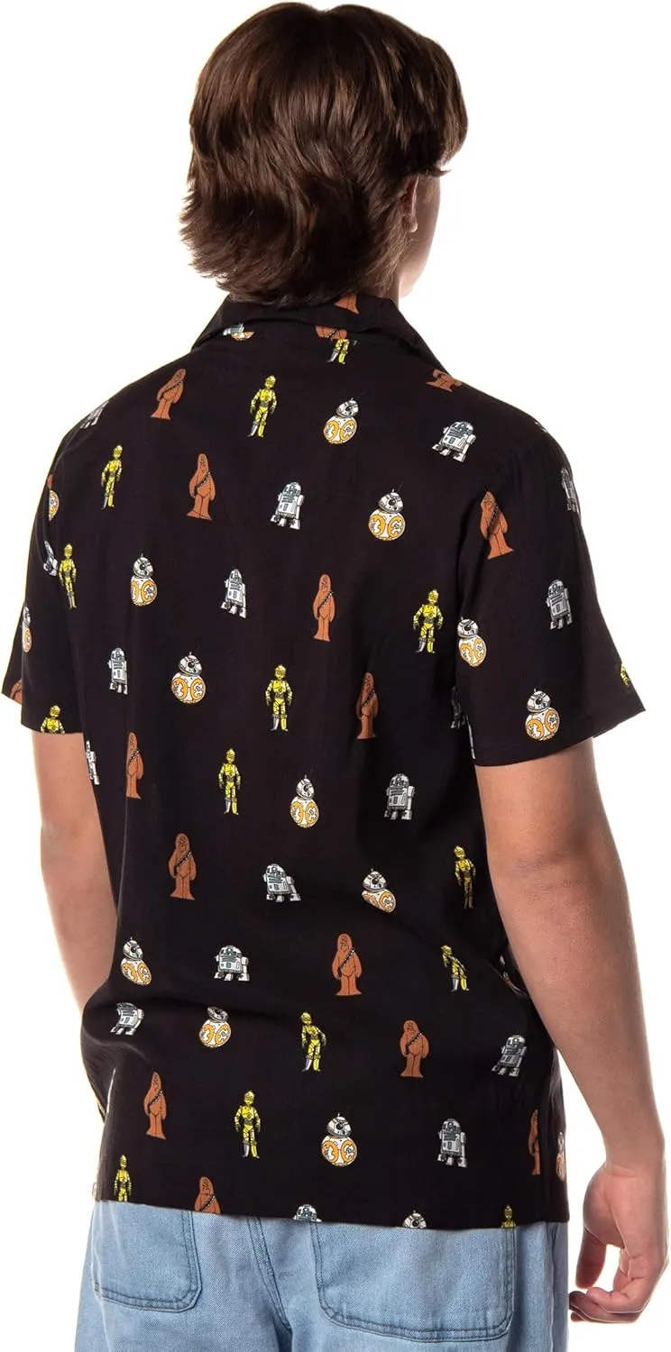 Disney Star Wars Men's Greatest in The Galaxy Adult Button Up Camp Shirt