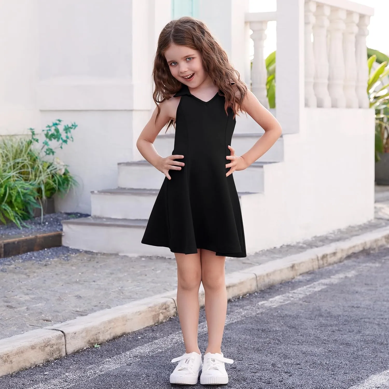 DREAM BUS Baby Girls Sleeveless Dress Toddler Girls Summer Dress A-Line Holiday Sundress for Little Girls Toddler Beach Dress