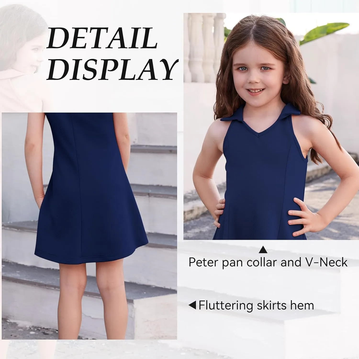 DREAM BUS Baby Girls Sleeveless Dress Toddler Girls Summer Dress A-Line Holiday Sundress for Little Girls Toddler Beach Dress