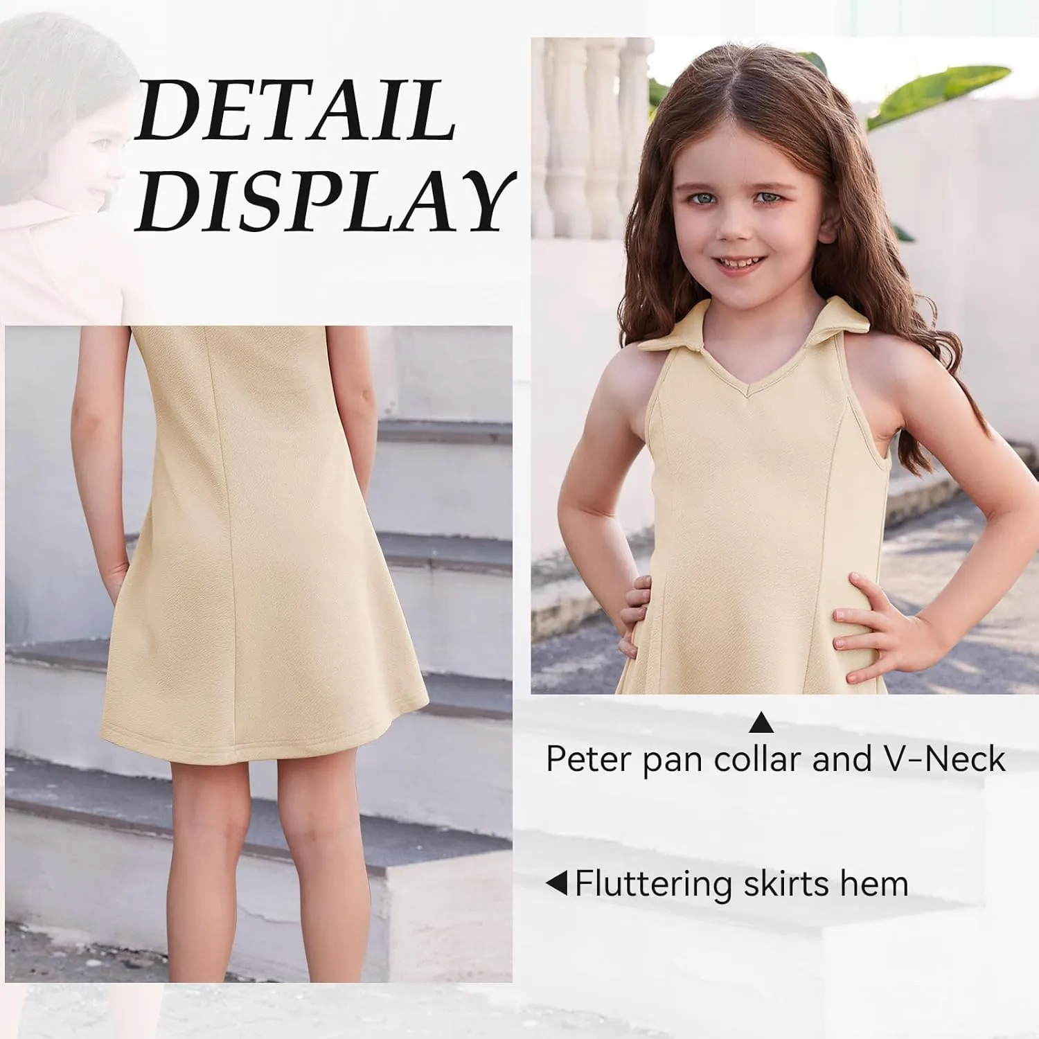 DREAM BUS Baby Girls Sleeveless Dress Toddler Girls Summer Dress A-Line Holiday Sundress for Little Girls Toddler Beach Dress