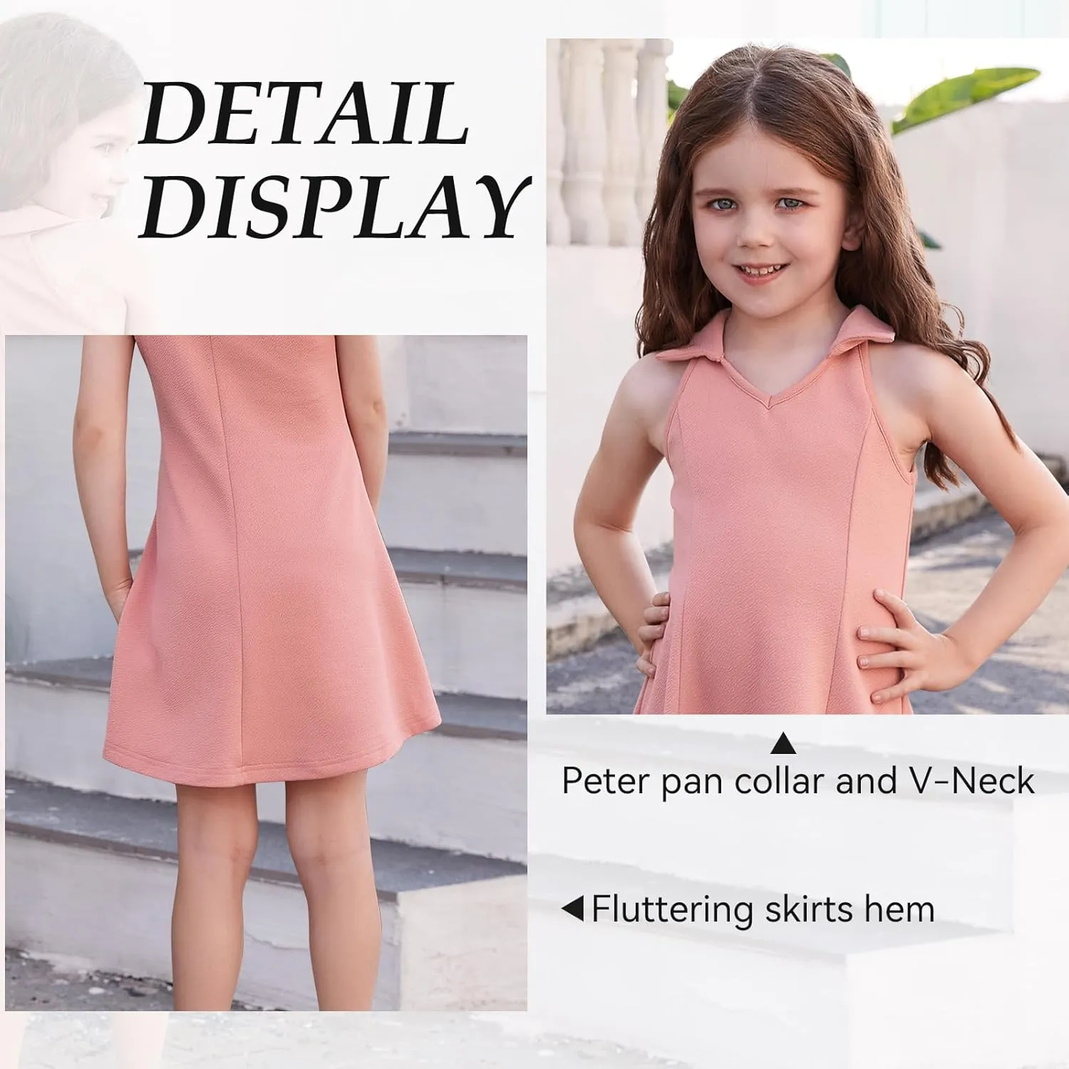 DREAM BUS Baby Girls Sleeveless Dress Toddler Girls Summer Dress A-Line Holiday Sundress for Little Girls Toddler Beach Dress