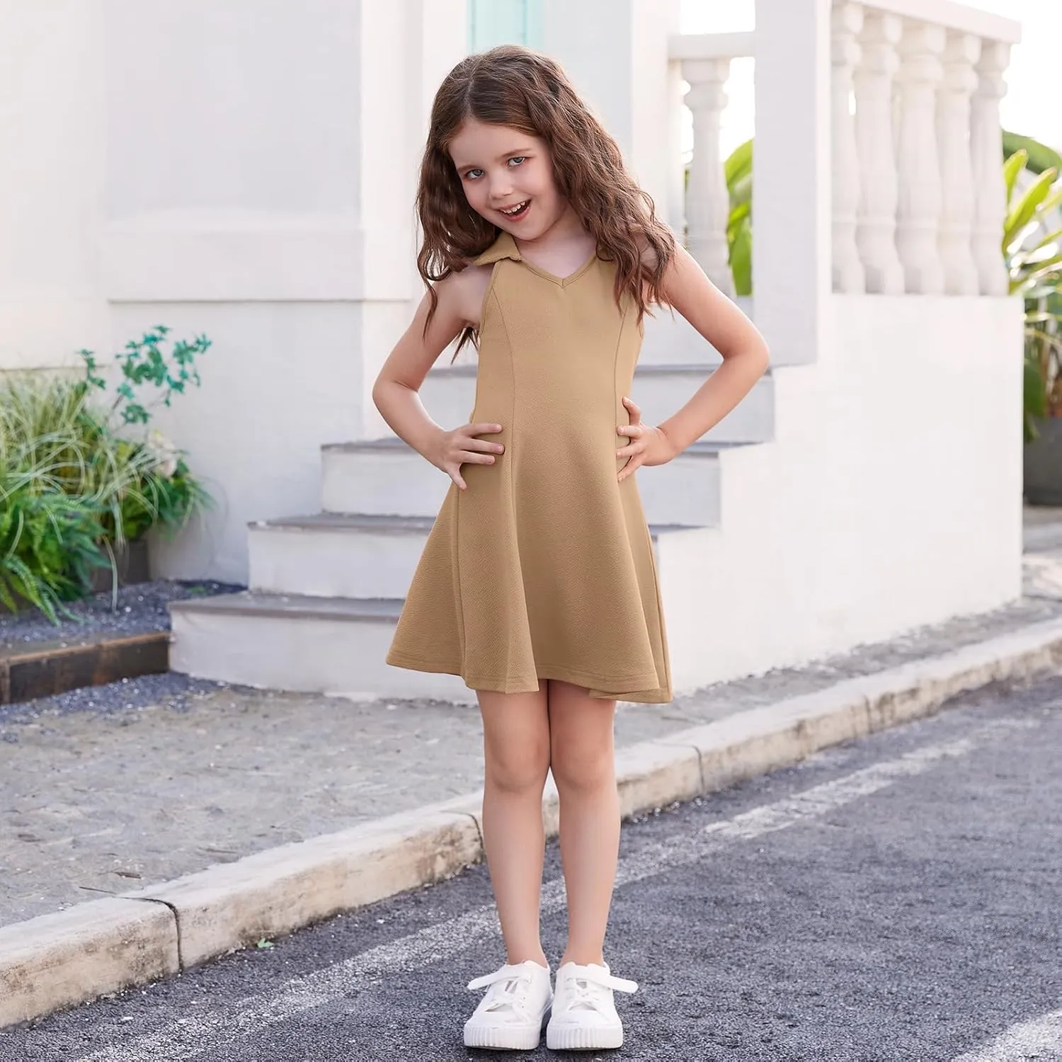 DREAM BUS Baby Girls Sleeveless Dress Toddler Girls Summer Dress A-Line Holiday Sundress for Little Girls Toddler Beach Dress