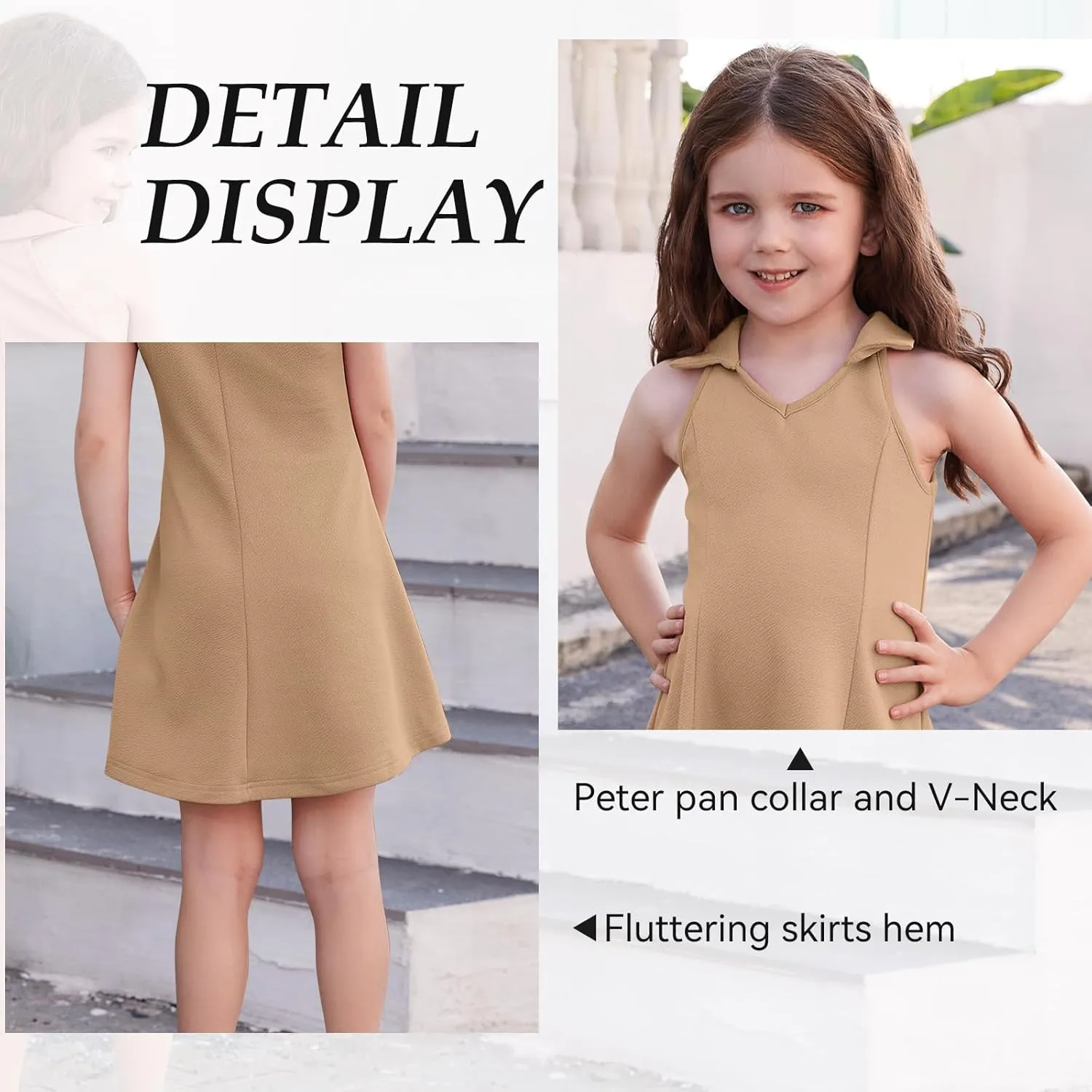 DREAM BUS Baby Girls Sleeveless Dress Toddler Girls Summer Dress A-Line Holiday Sundress for Little Girls Toddler Beach Dress