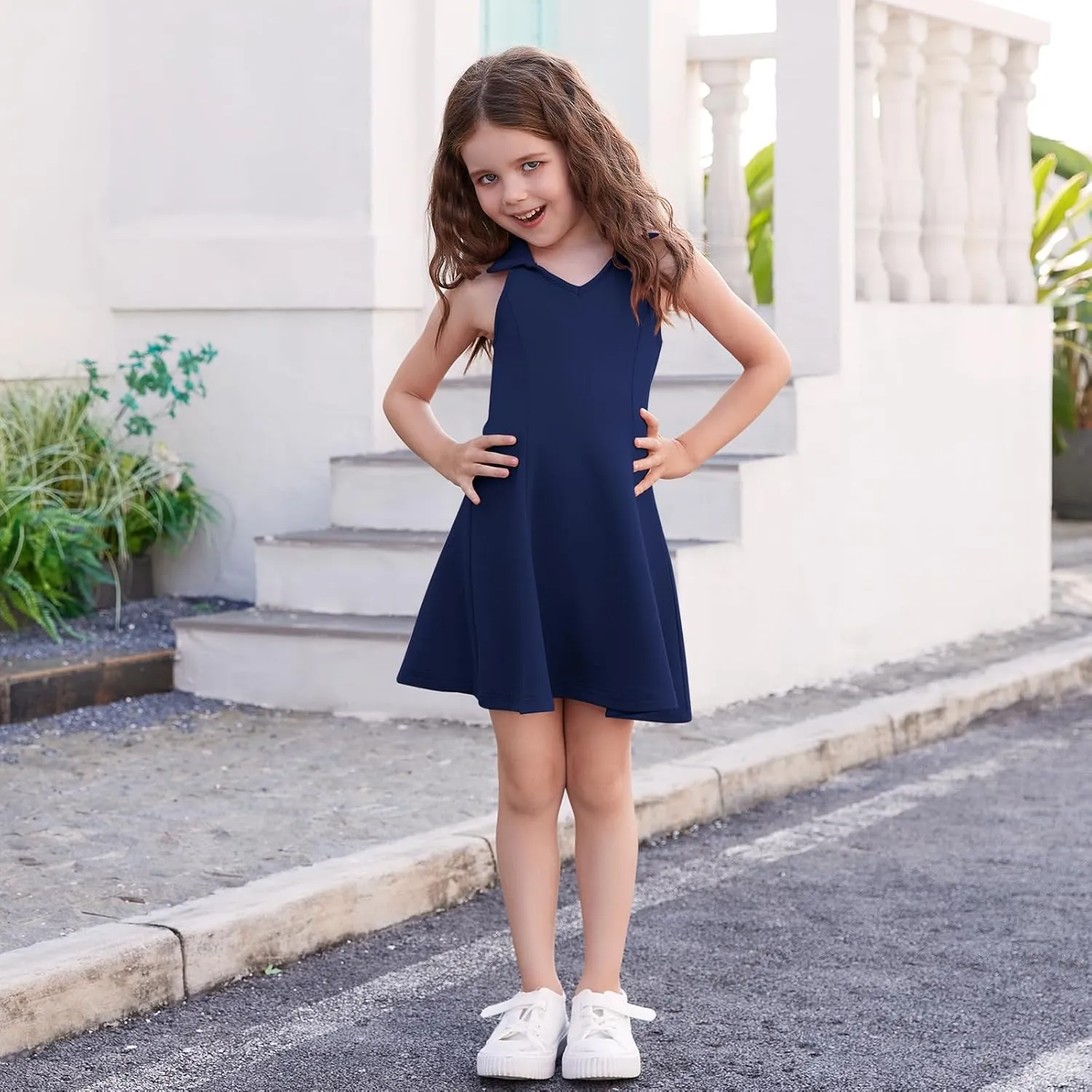 DREAM BUS Baby Girls Sleeveless Dress Toddler Girls Summer Dress A-Line Holiday Sundress for Little Girls Toddler Beach Dress