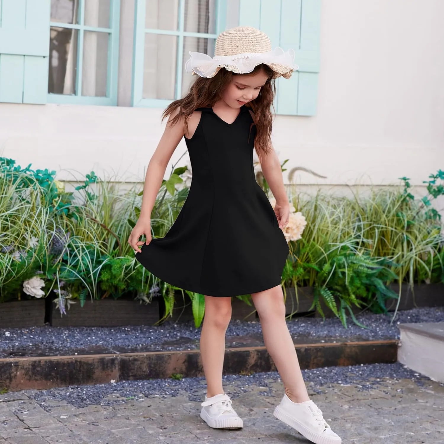 DREAM BUS Baby Girls Sleeveless Dress Toddler Girls Summer Dress A-Line Holiday Sundress for Little Girls Toddler Beach Dress