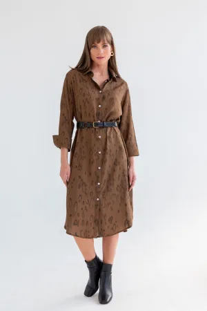 Evie Dress Brown Animal Print