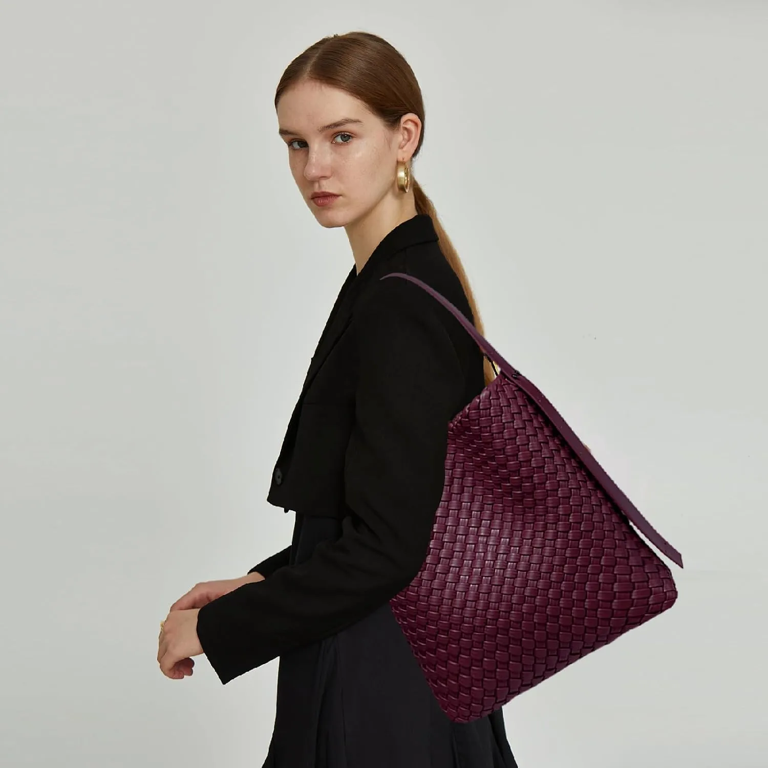 Fashion Woven Tote Bag for Women, Female Hobo Bag, Beach Handbag Purse, Travel Shoulder Bag with Adjustable Strap