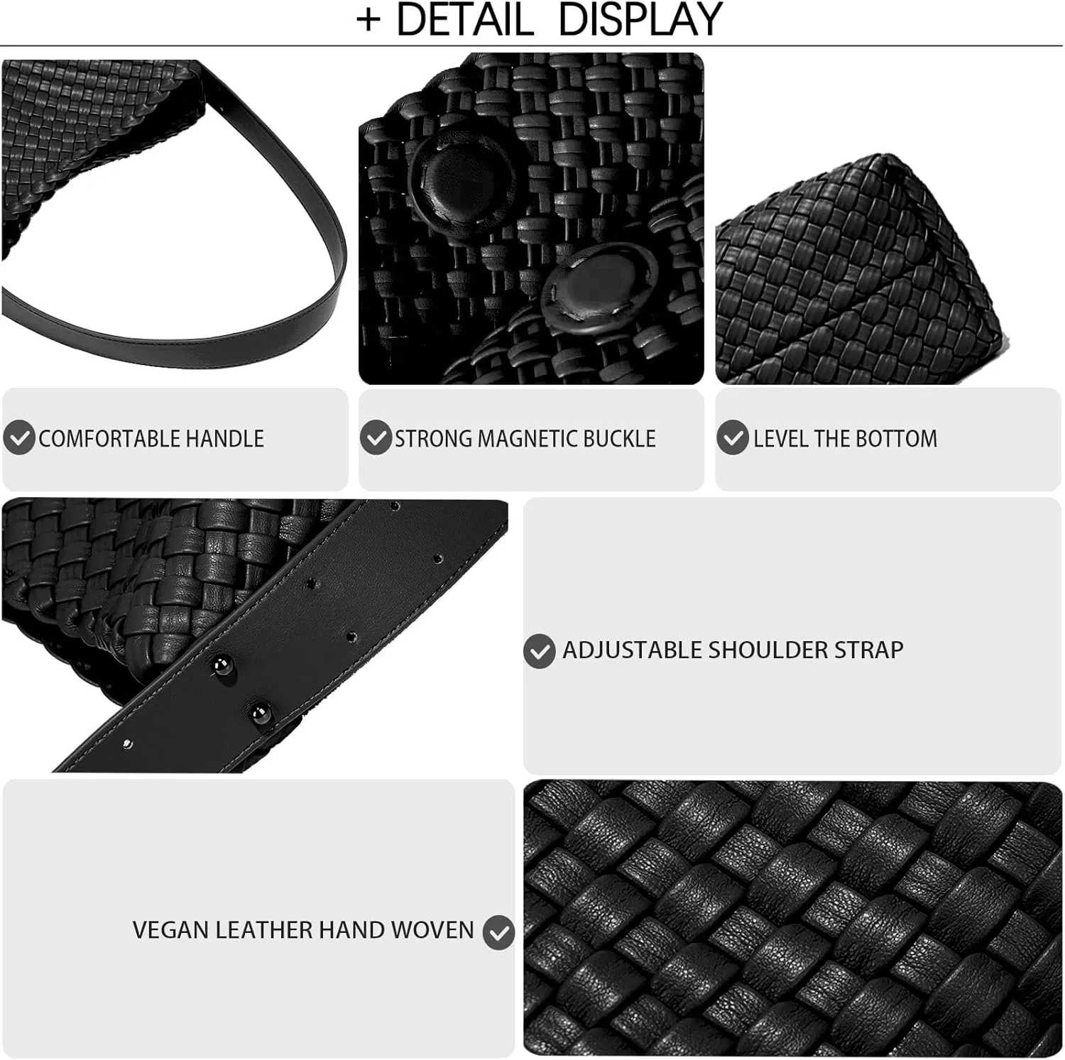 Fashion Woven Tote Bag for Women, Female Hobo Bag, Beach Handbag Purse, Travel Shoulder Bag with Adjustable Strap