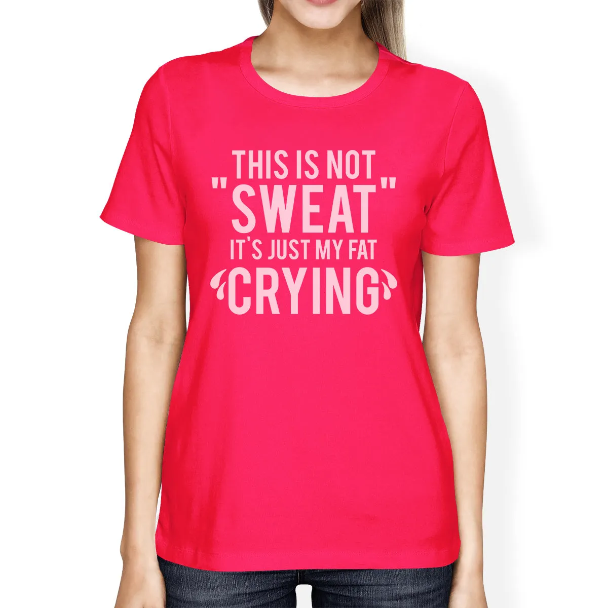 Fat Crying Womens Cute Workout Tops T-Shirt Funny Gym Fitness Gifts