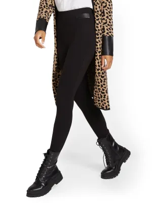 Faux-Leather Accent Legging