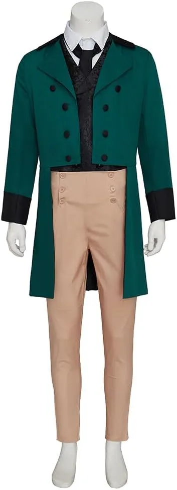 Fortunehouse Men's Victorian Fancy Outfit 18th Century Regency Tailcoat Vest Costume