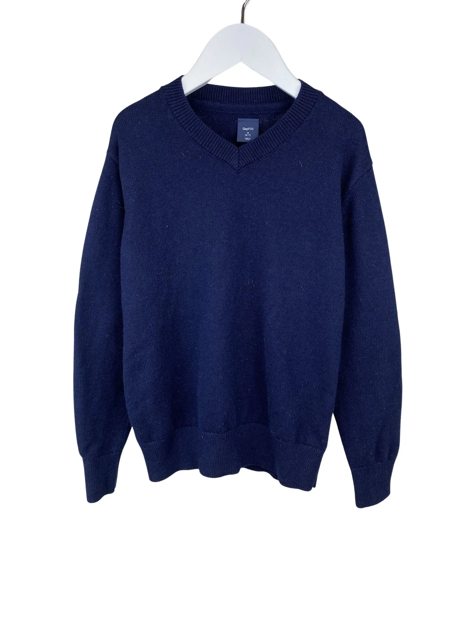 Gap Kids, Boys' V-neck Sweater, Navy, Size S (6-7)
