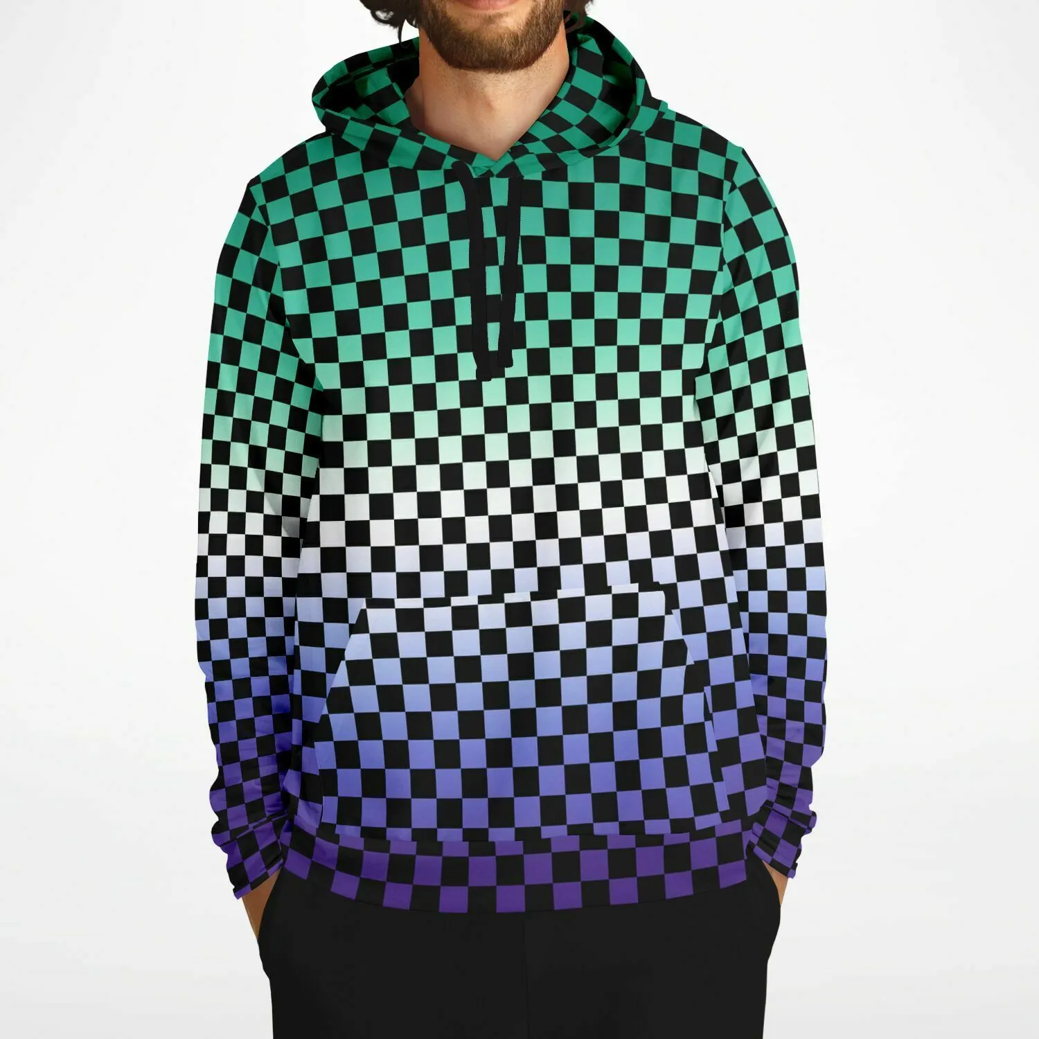 Gay Vincian Pride Black Checkered Pullover Hoodie
