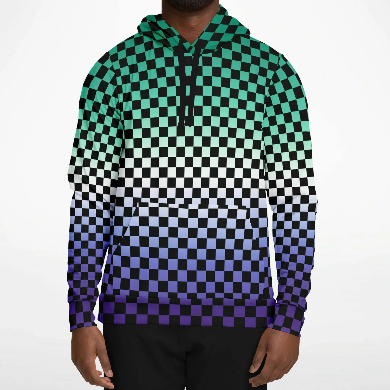 Gay Vincian Pride Black Checkered Pullover Hoodie