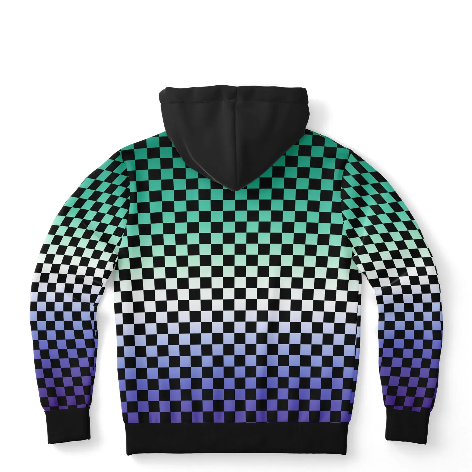 Gay Vincian Pride Black Contrast Checkered Pullover Hoodie