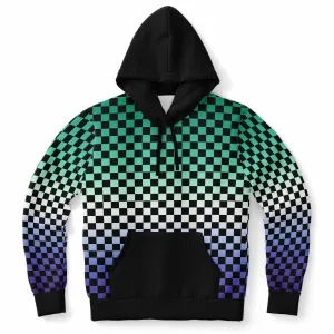 Gay Vincian Pride Black Contrast Checkered Pullover Hoodie