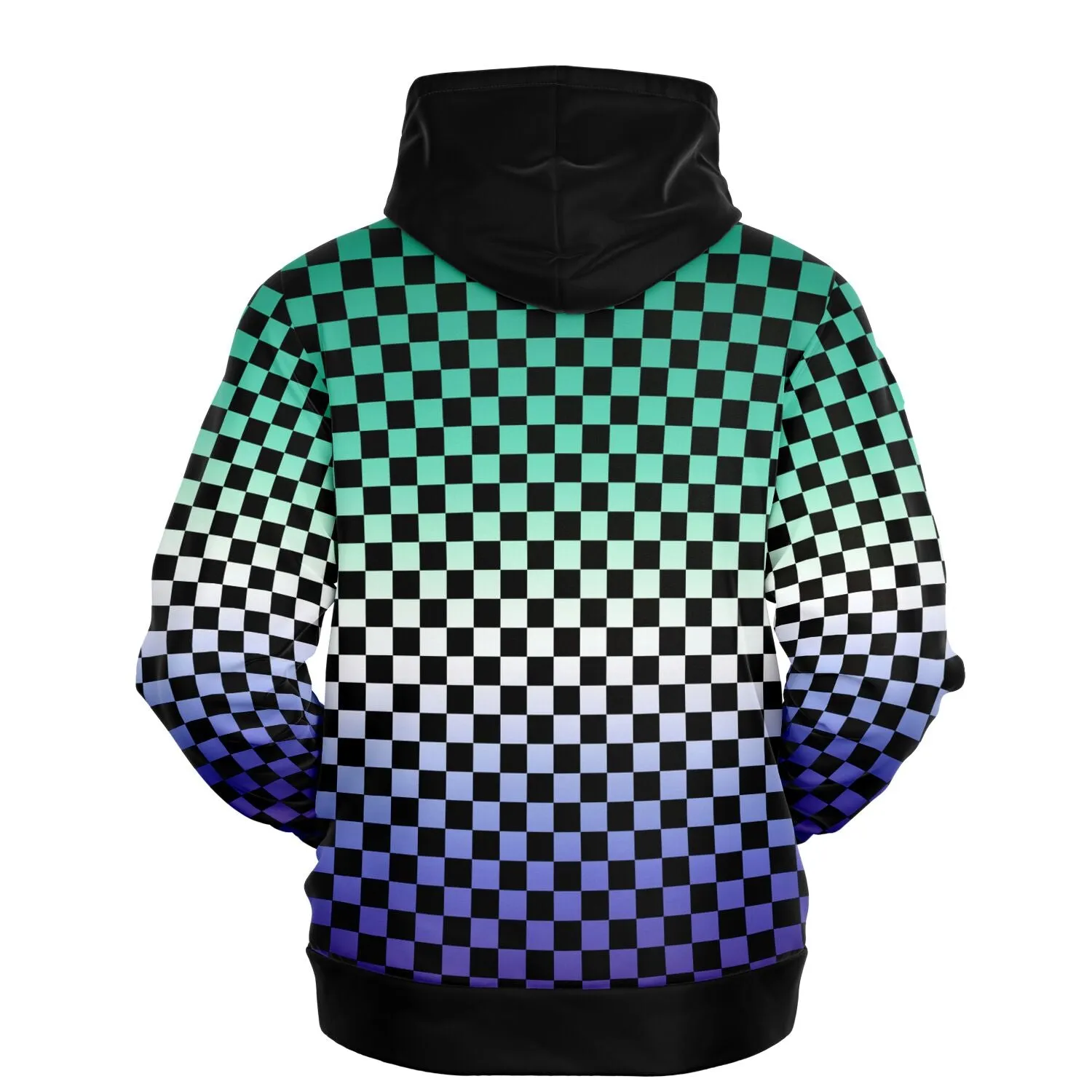 Gay Vincian Pride Black Contrast Checkered Pullover Hoodie