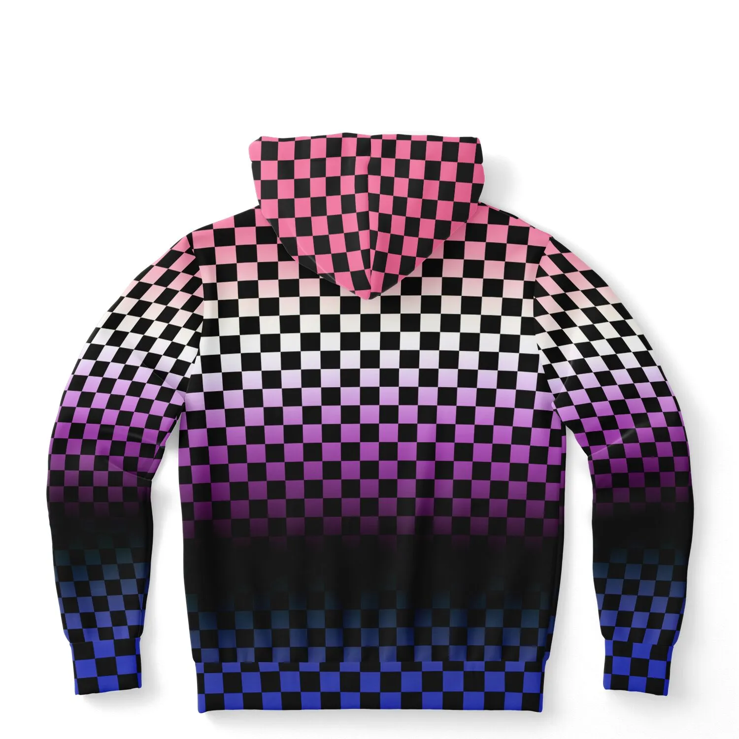 Genderfluid Pride Black Checkered Pullover Hoodie