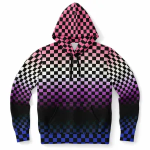 Genderfluid Pride Black Checkered Pullover Hoodie