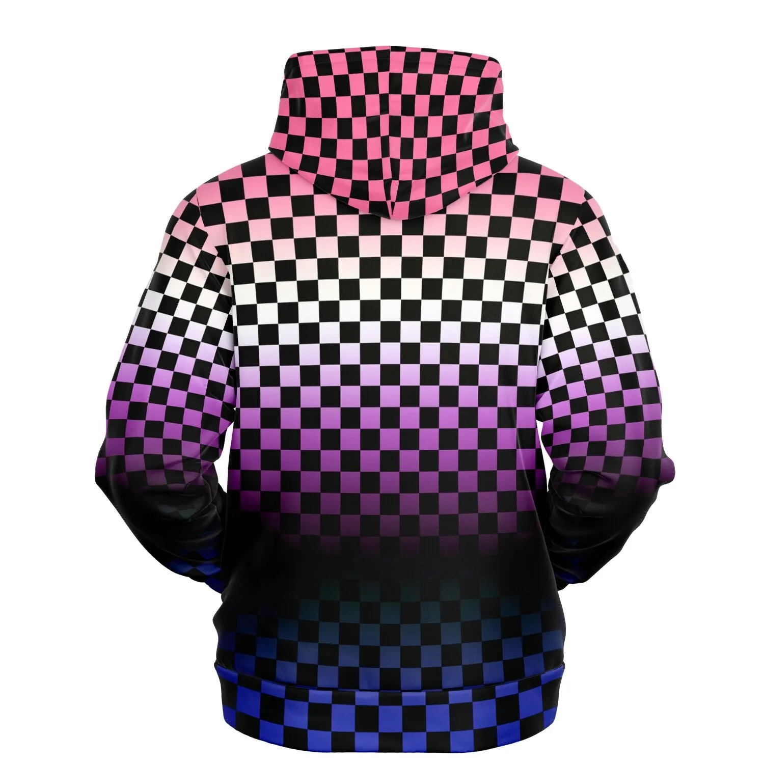 Genderfluid Pride Black Checkered Pullover Hoodie