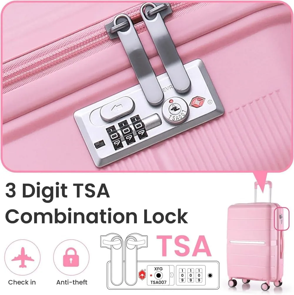 Hardside Expandable Spinner Wheel Luggage, Expandable Carry On Luggage Set with Spinner Wheels, Hard Shell Luggage Sets With TSA Lock, 4-Piece Set (14/20/24/28) (StyleA-Pink)