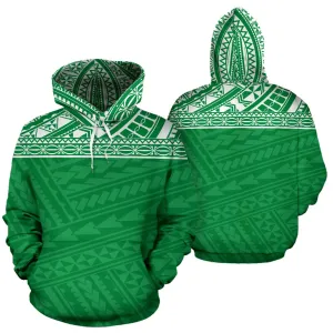 Hawaii Polynesian All Over Print Green Pullover Hoodie BN04