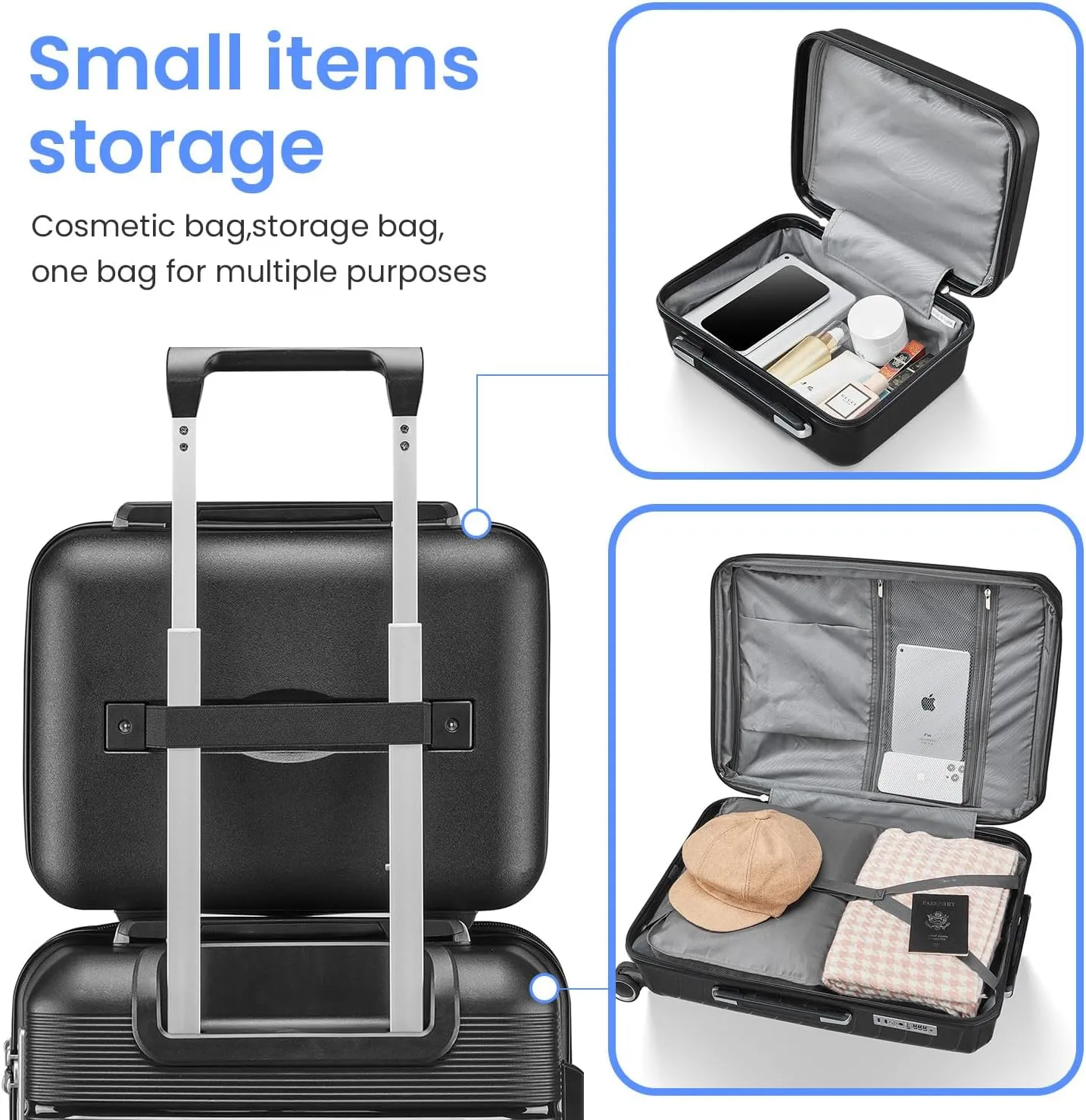 Henf 4 Piece Hardside Luggage Set(14/20/24/28), Lightweight Hardshell Suitcase Set, Expandable Carry On Luggage Set with Double Spinner Wheels,TSA Lock,Travel Rolling Suitcase Clearance for Women Men