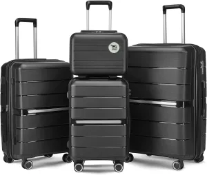 Henf 4 Piece Hardside Luggage Set(14/20/24/28), Lightweight Hardshell Suitcase Set, Expandable Carry On Luggage Set with Double Spinner Wheels,TSA Lock,Travel Rolling Suitcase Clearance for Women Men