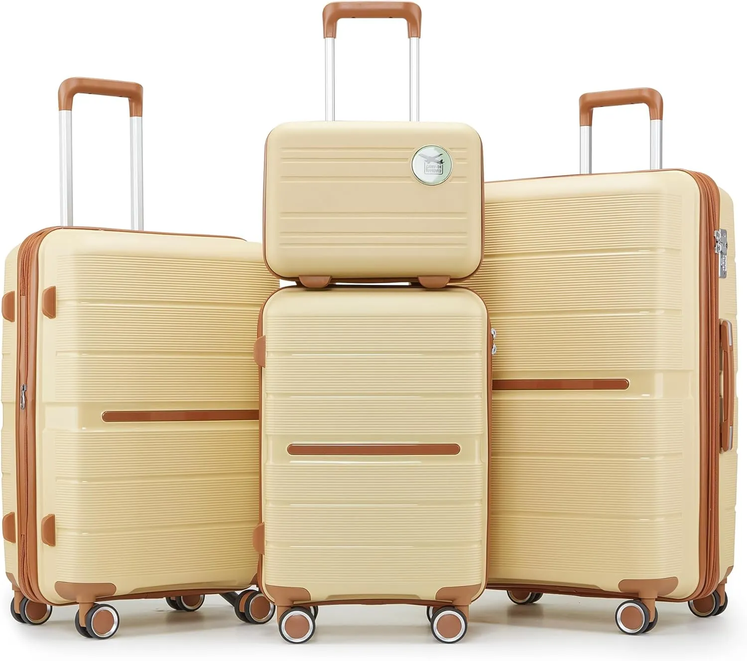 Henf 4 Piece Hardside Luggage Set(14/20/24/28), Lightweight Hardshell Suitcase Set, Expandable Carry On Luggage Set with Double Spinner Wheels,TSA Lock,Travel Rolling Suitcase Clearance for Women Men