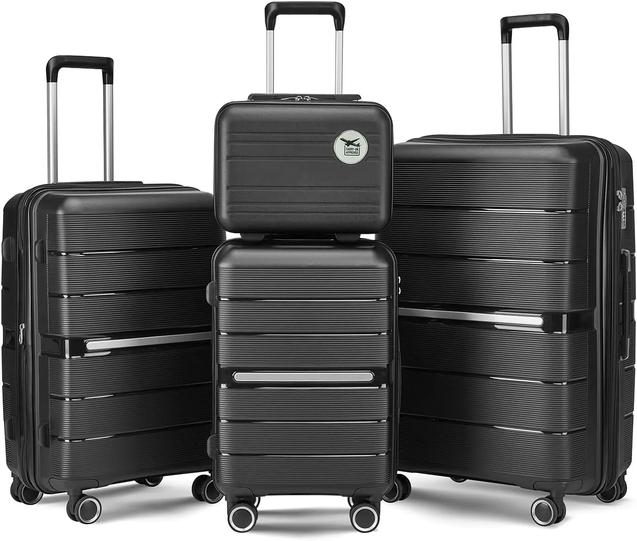 Henf 4 Piece Hardside Luggage Set(14/20/24/28), Lightweight Hardshell Suitcase Set, Expandable Carry On Luggage Set with Double Spinner Wheels,TSA Lock,Travel Rolling Suitcase Clearance for Women Men